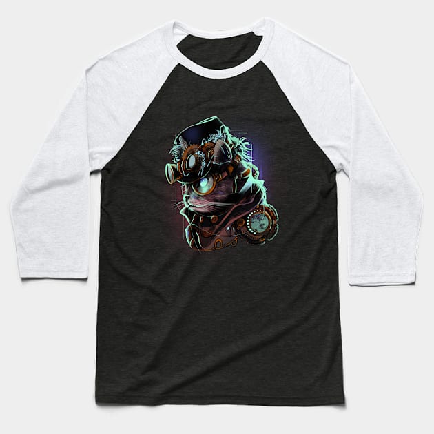 Steampunk cat Baseball T-Shirt by Fan.Fabio_TEE